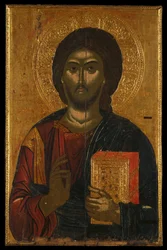 Iconostase Icoon van een Heiligdomscherm met de Christus Pantokrator